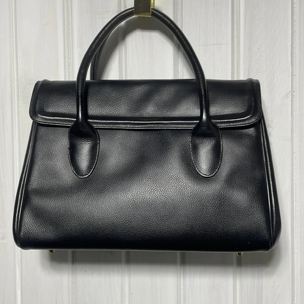 Rolfs Vintage Black Leather Satchel - Picture 1 of 13
